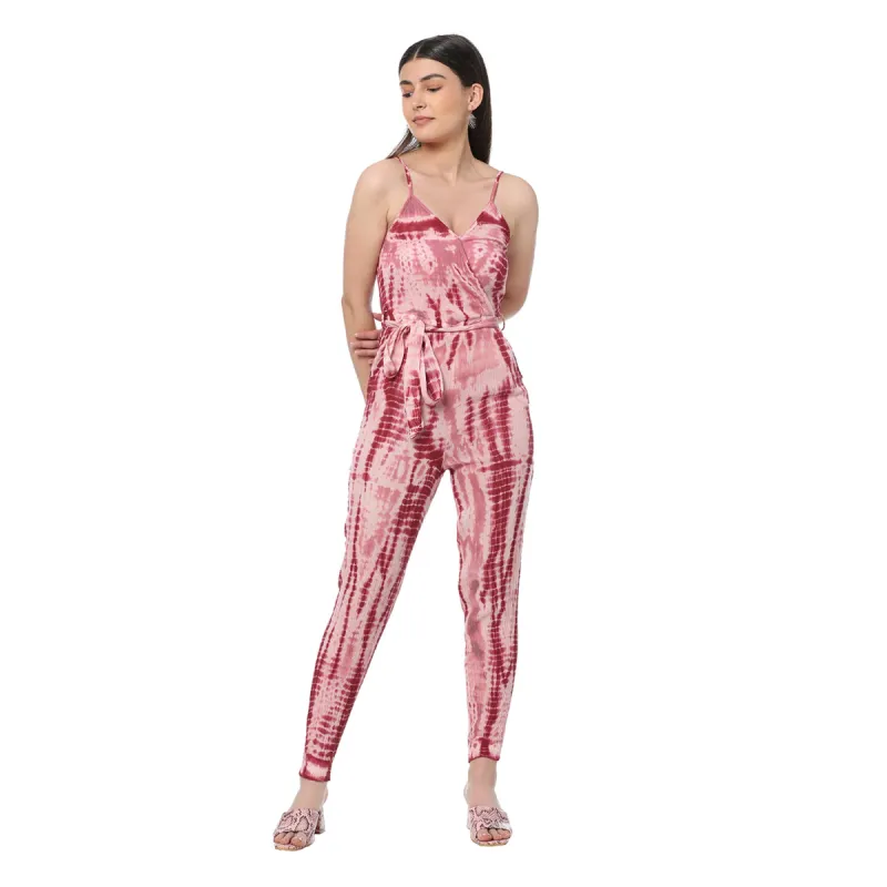 Pink Tinted Strappy Jumpsuit sold by Myra Bag
