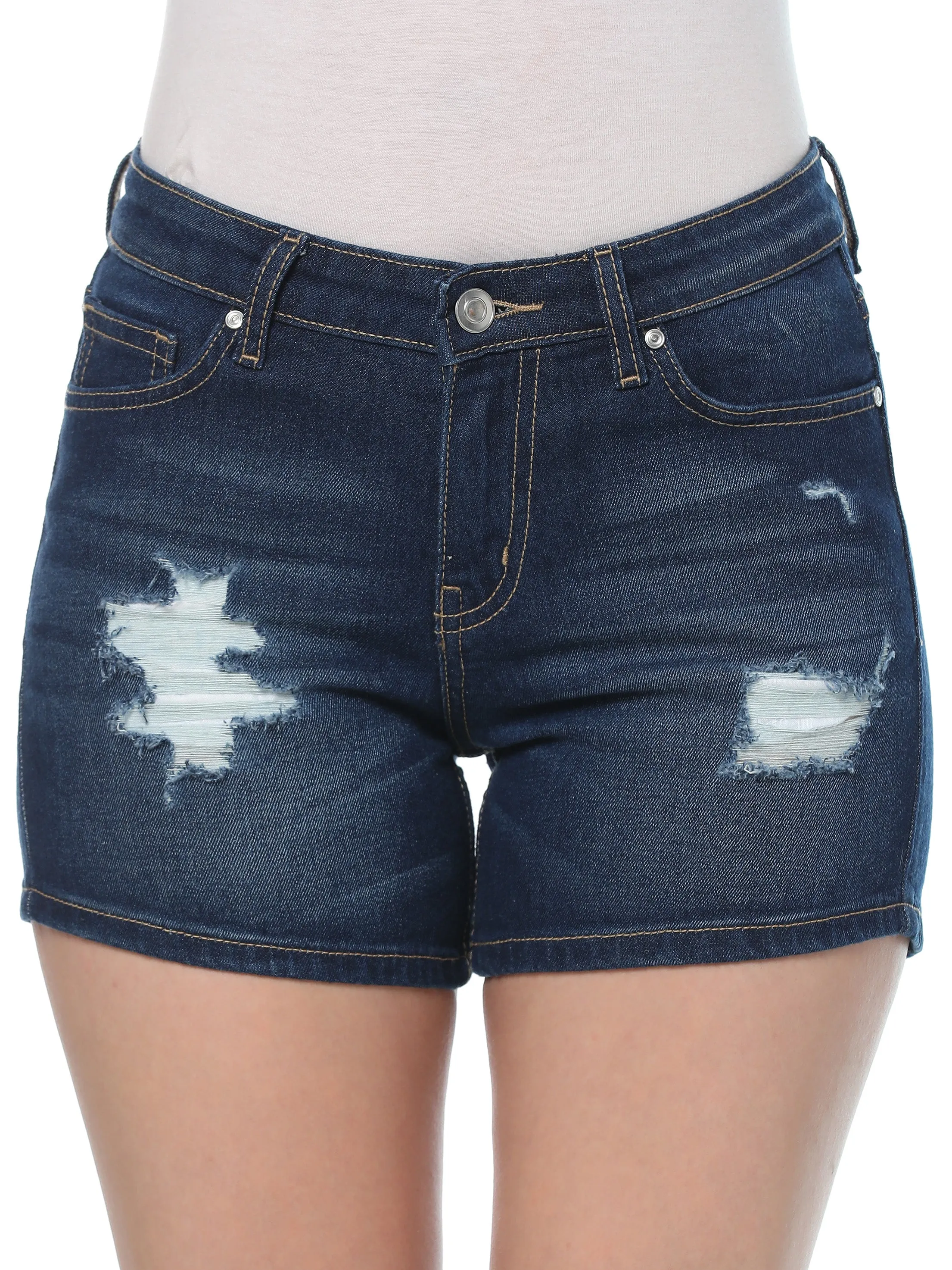 Distressed Denim Shorts sold by Myra Bag product image thumbnail 3