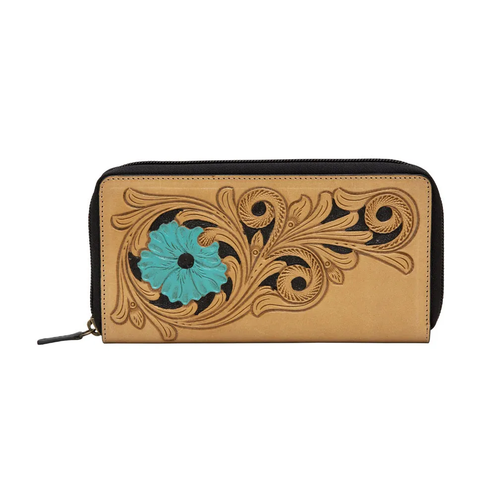 Blue Bloom Wallet sold by Myra Bag