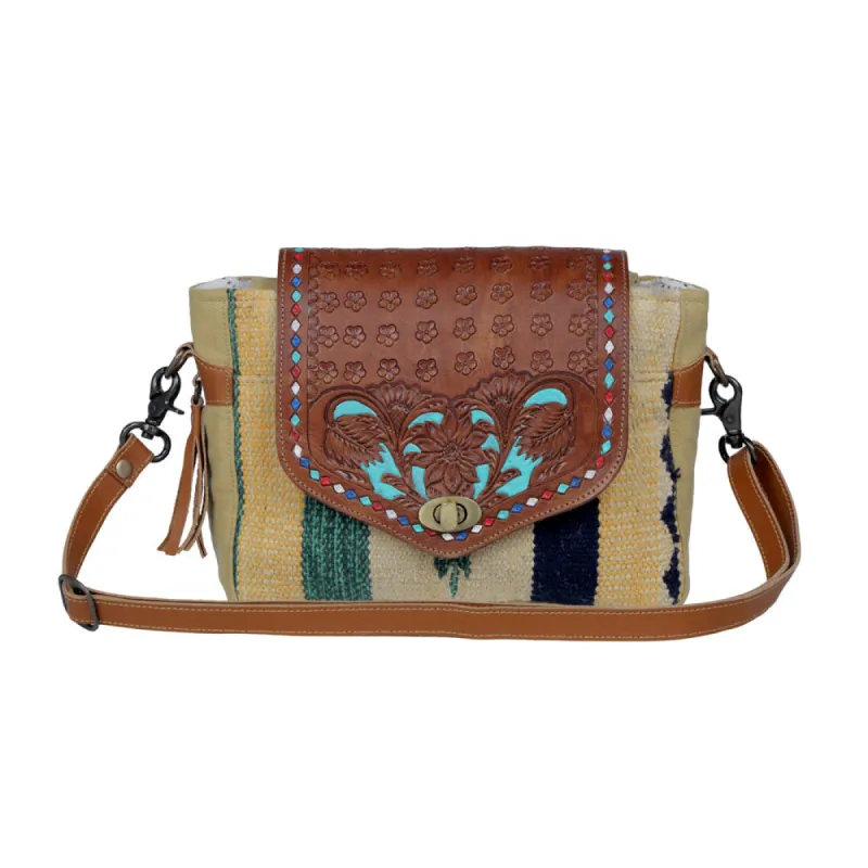 Floral Etchings  Hand-Tooled Bag sold by Myra Bag