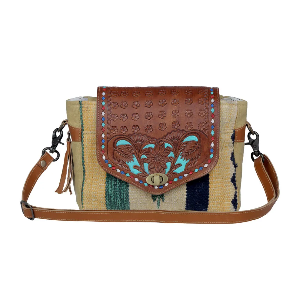 Floral Etchings Hand-Tooled Bag sold by Myra Bag