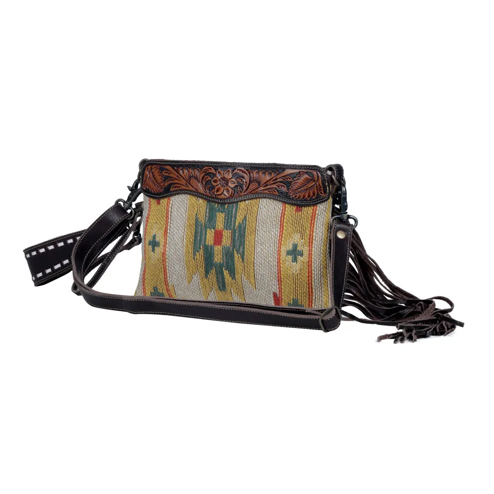 Dazzling Yellow Hand-Tooled Bag sold by Myra Bag product image thumbnail 2