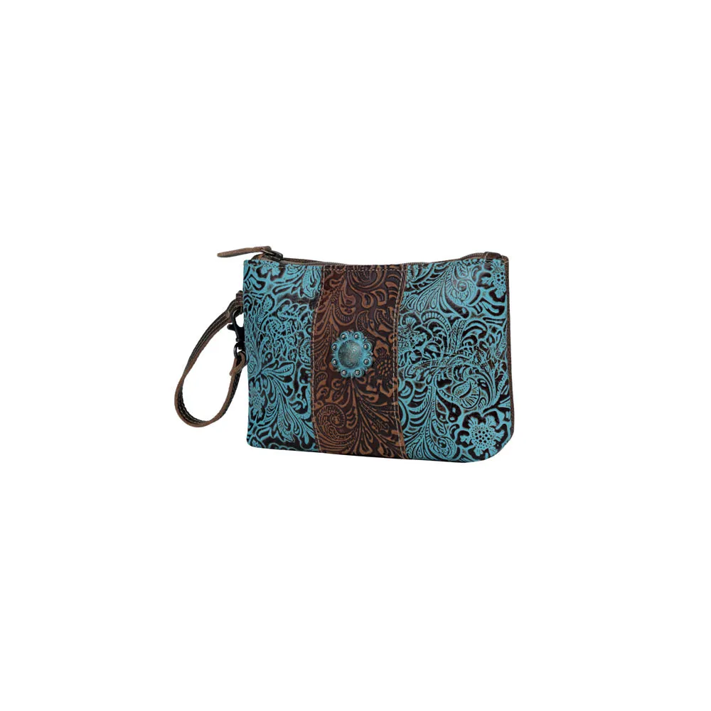 Aqua Wristlet Leather & Hairon Bag sold by Myra Bag product image thumbnail 2