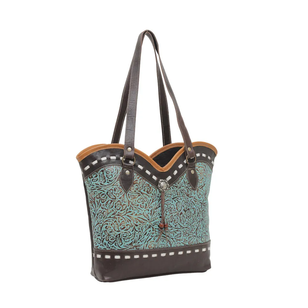 Astral Blue Leather & Hairon Bag sold by Myra Bag product image thumbnail 2