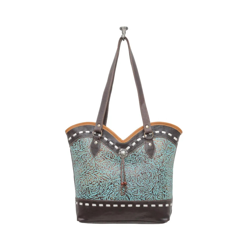 Astral Blue Leather & Hairon Bag sold by Myra Bag product image thumbnail 4