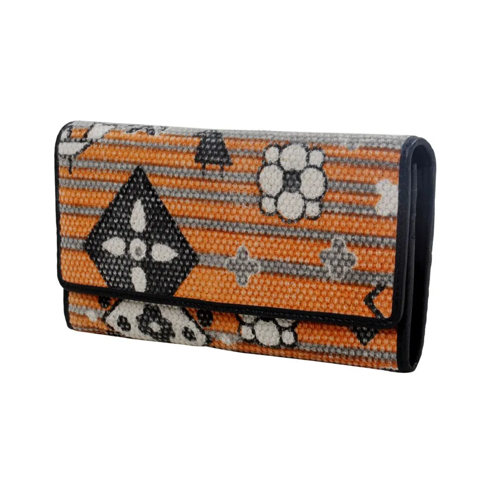 ORANGE AND GREY STRIPED WALLET sold by Myra Bag product image thumbnail 2