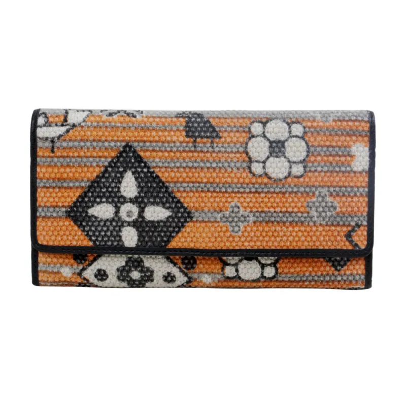 ORANGE AND GREY STRIPED WALLET sold by Myra Bag