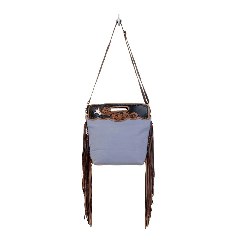 BLUE STREAM HAND TOOLED BAG sold by Myra Bag product image thumbnail 5