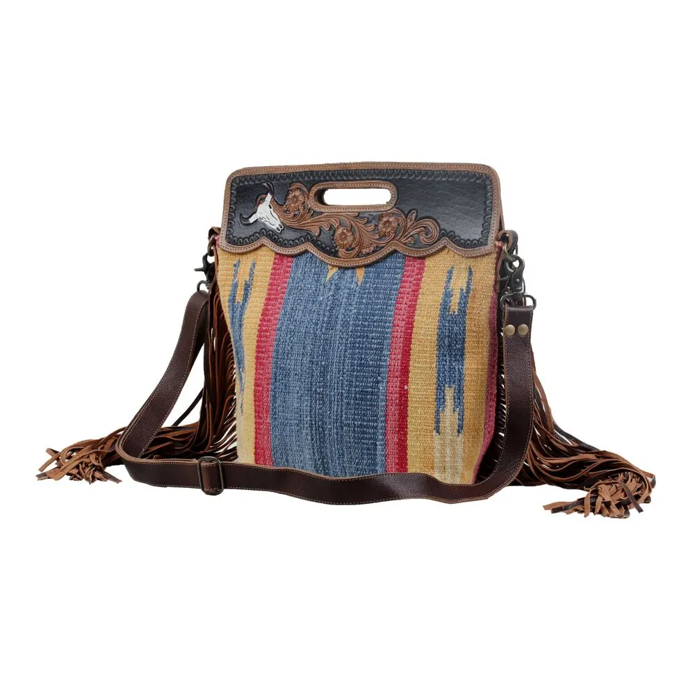 BLUE STREAM HAND TOOLED BAG sold by Myra Bag product image thumbnail 2