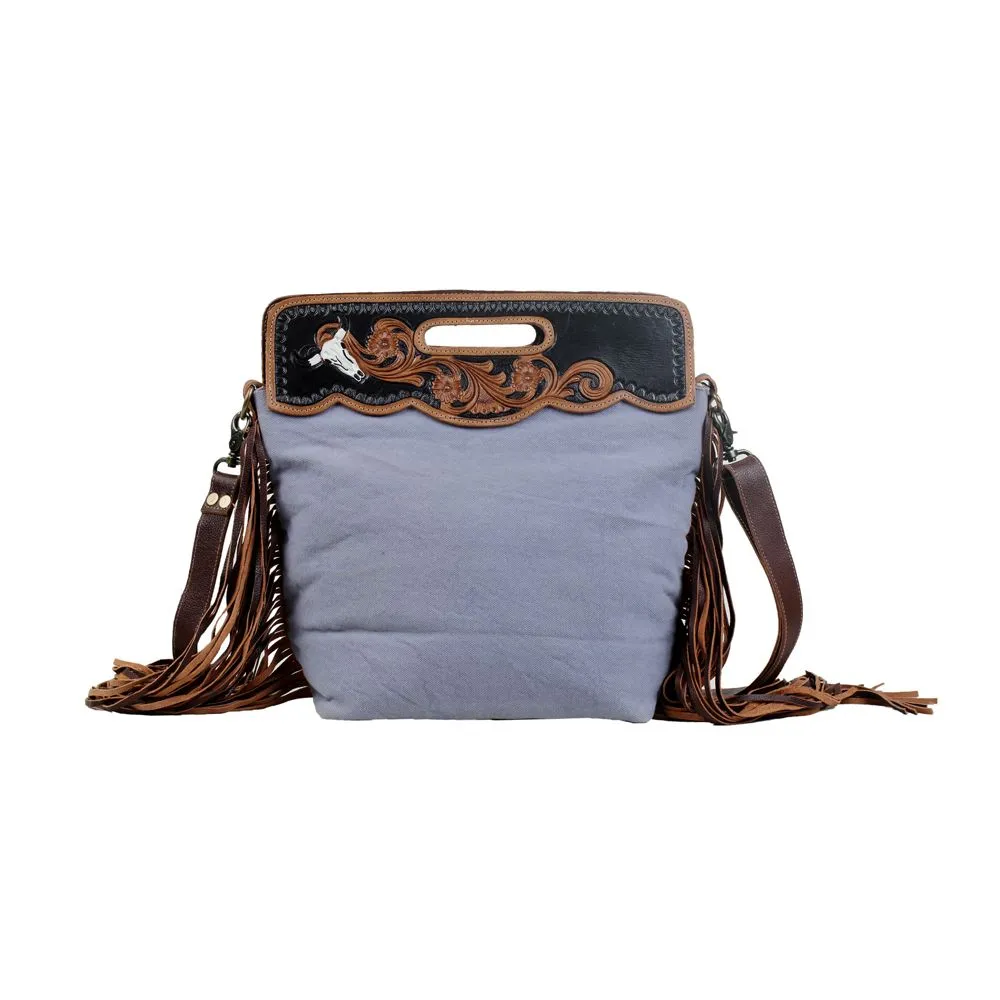 BLUE STREAM HAND TOOLED BAG sold by Myra Bag product image thumbnail 3