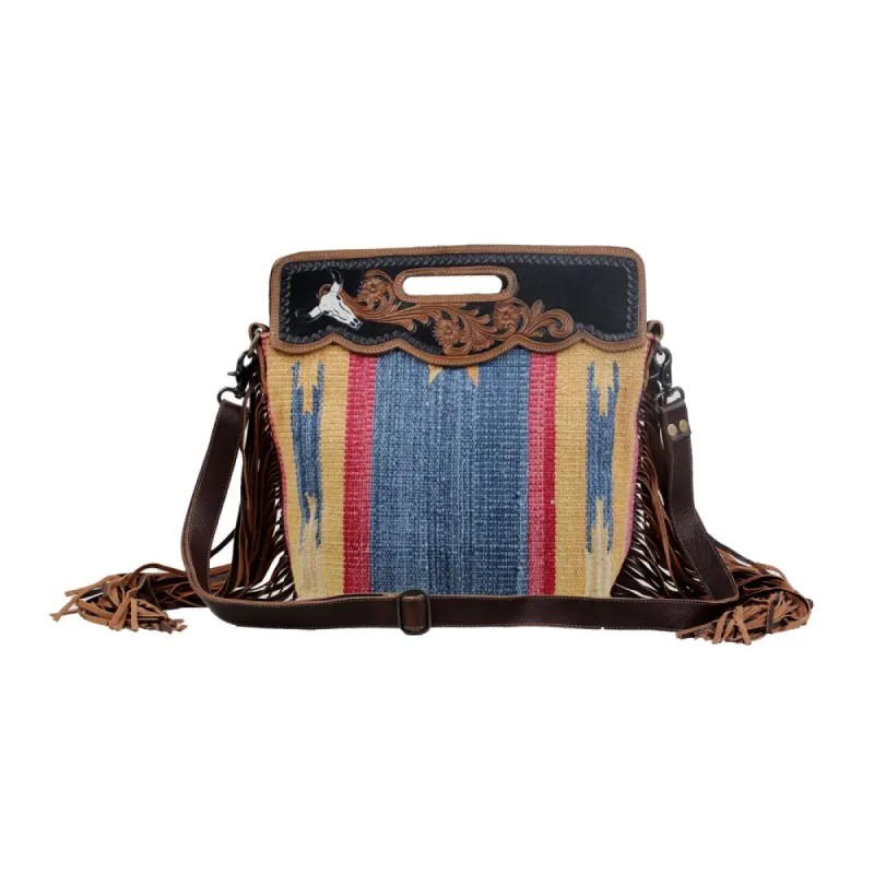 BLUE STREAM HAND TOOLED BAG sold by Myra Bag