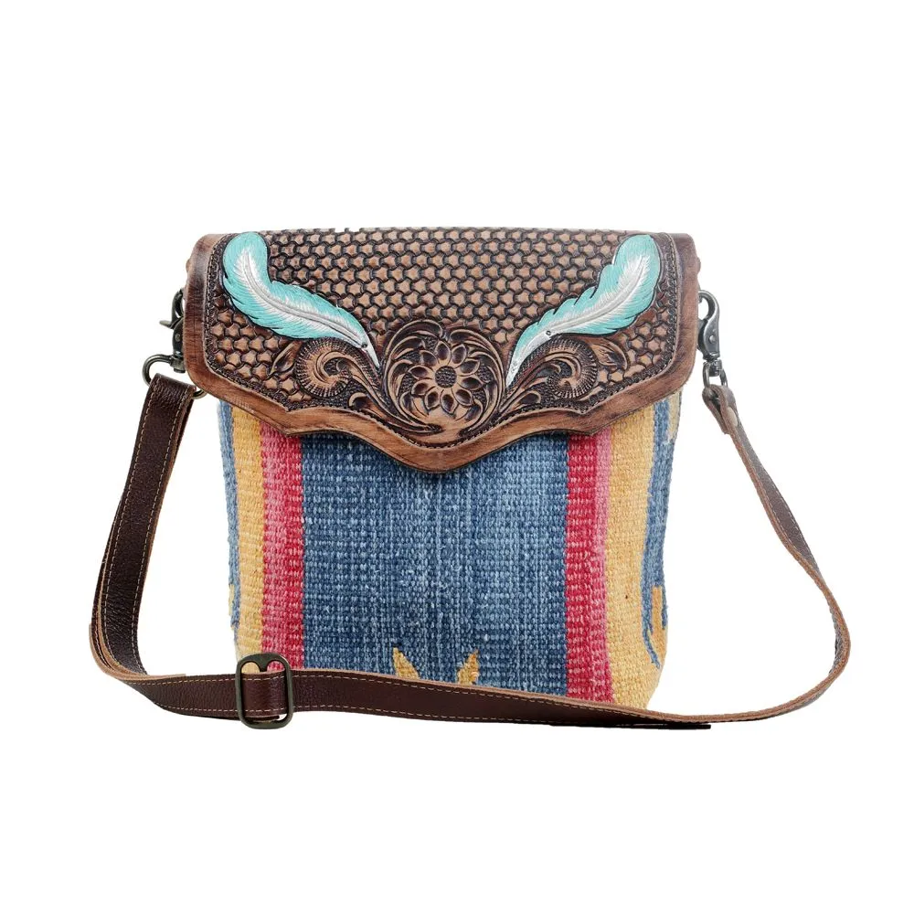 BLUE FEATHER HAND TOOLED BAG sold by Myra Bag product image thumbnail 2