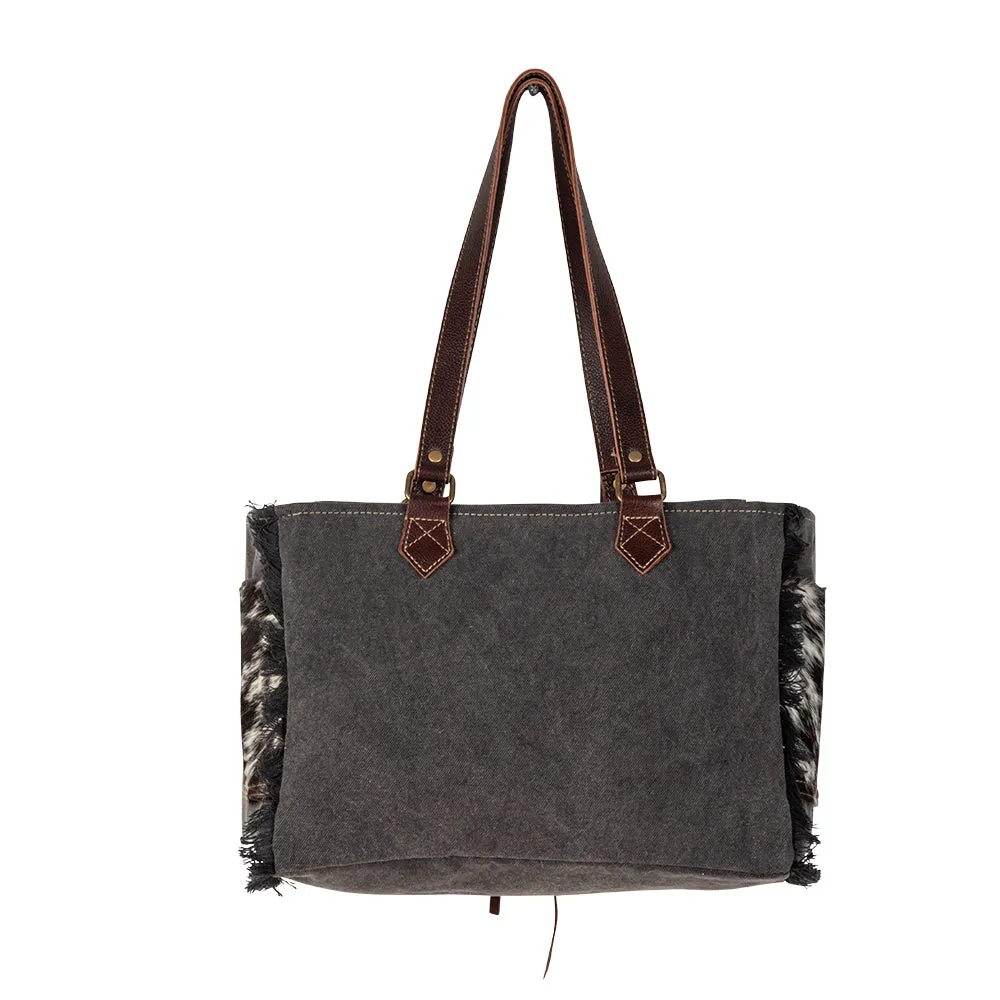 Rosalinda Cross Stitched Canvas & Hairon Bag. sold by Myra Bag product image thumbnail 5