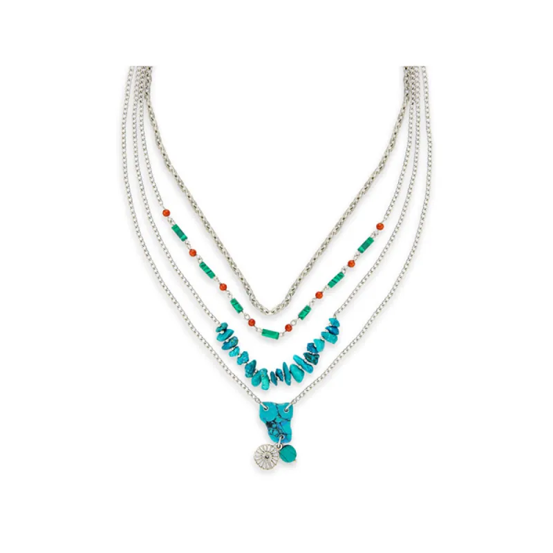 Enchanted Garden Tiered Silver Necklace sold by Myra Bag