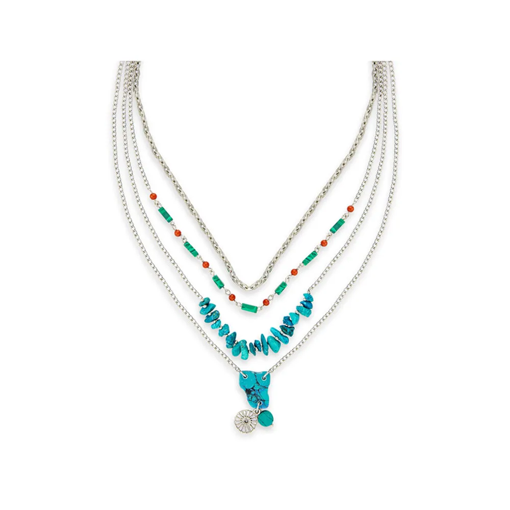 Enchanted Garden Tiered Silver Necklace sold by Myra Bag