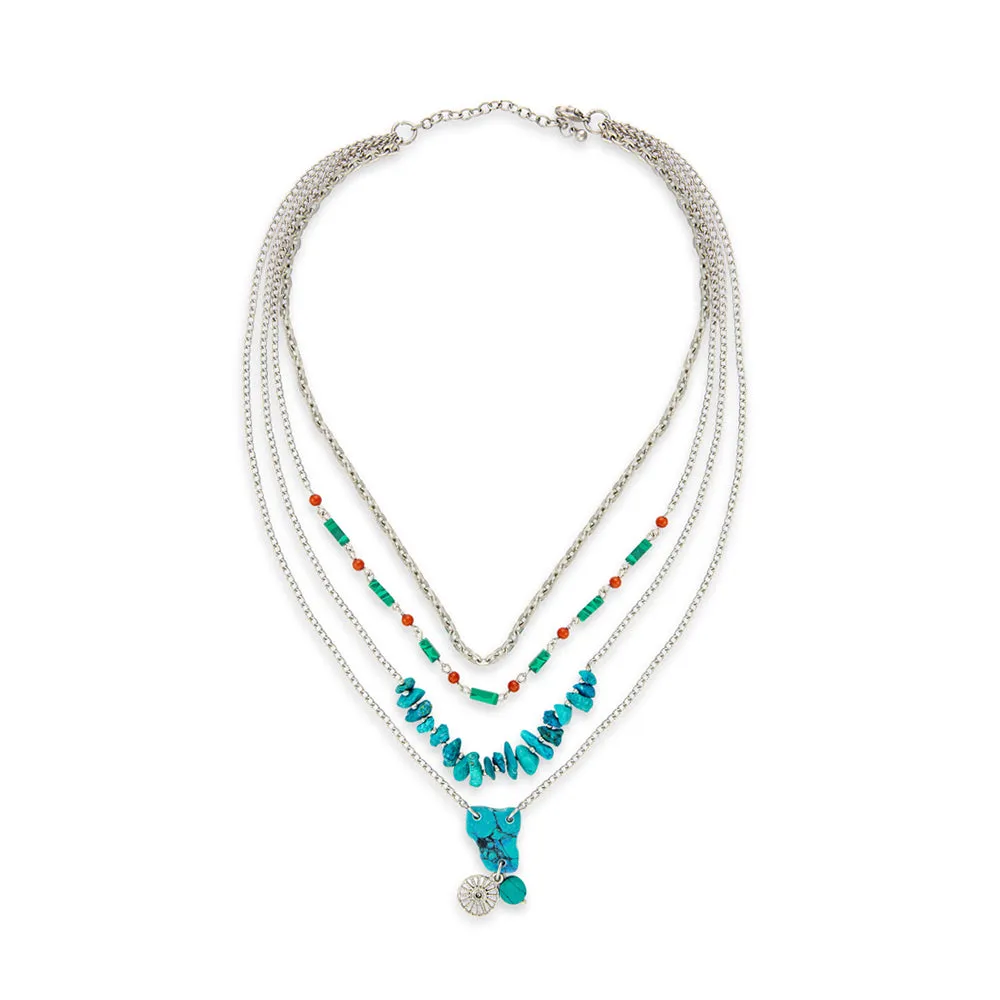 Enchanted Garden Tiered Silver Necklace sold by Myra Bag product image thumbnail 2