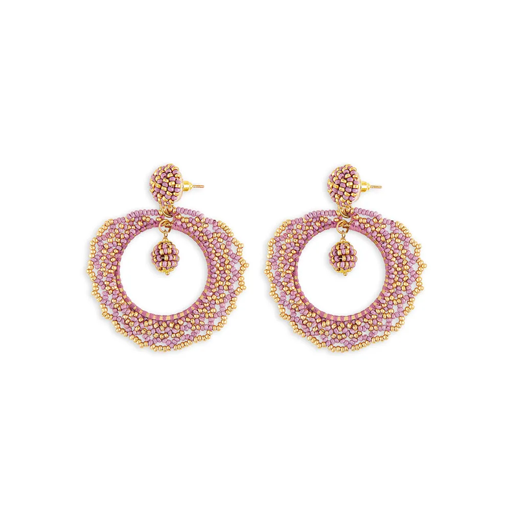 Lavender Fields Beaded Earrings sold by Myra Bag product image thumbnail 2