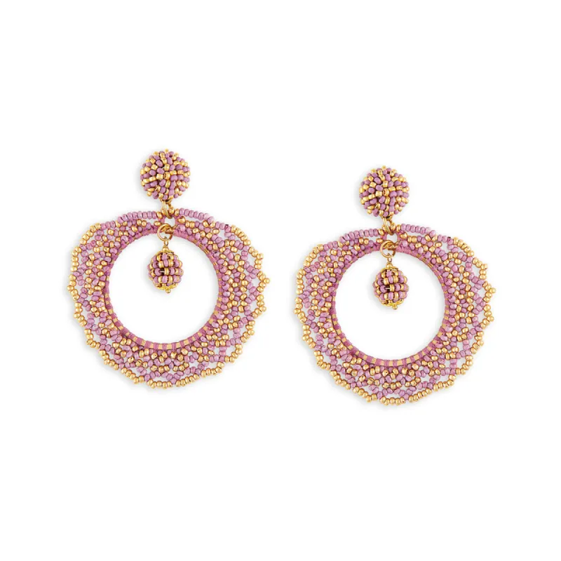 Lavender Fields Beaded Earrings sold by Myra Bag