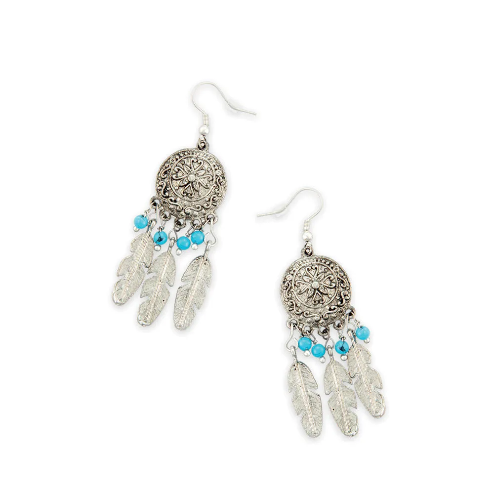 Wish Of Feathers Silver Earrings sold by Myra Bag product image thumbnail 2