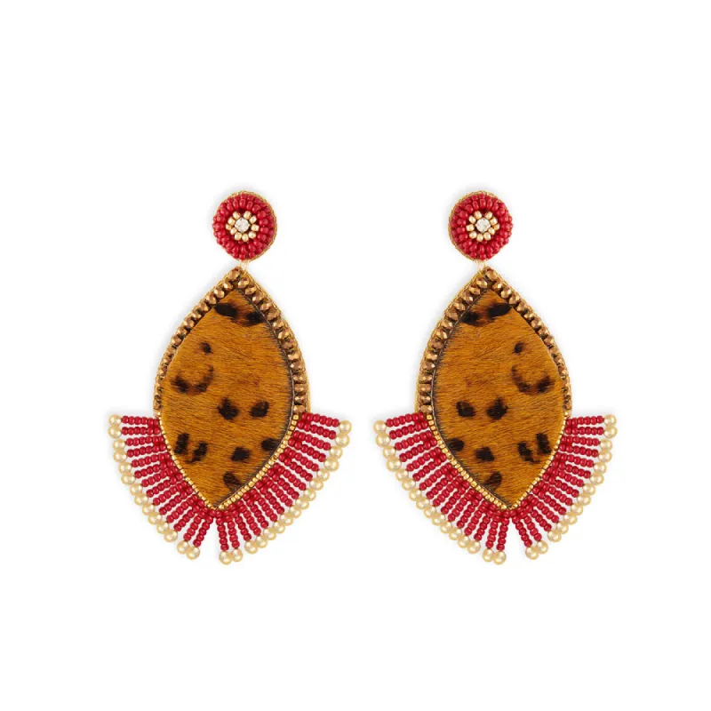 Safari Quest Hide Earrings sold by Myra Bag