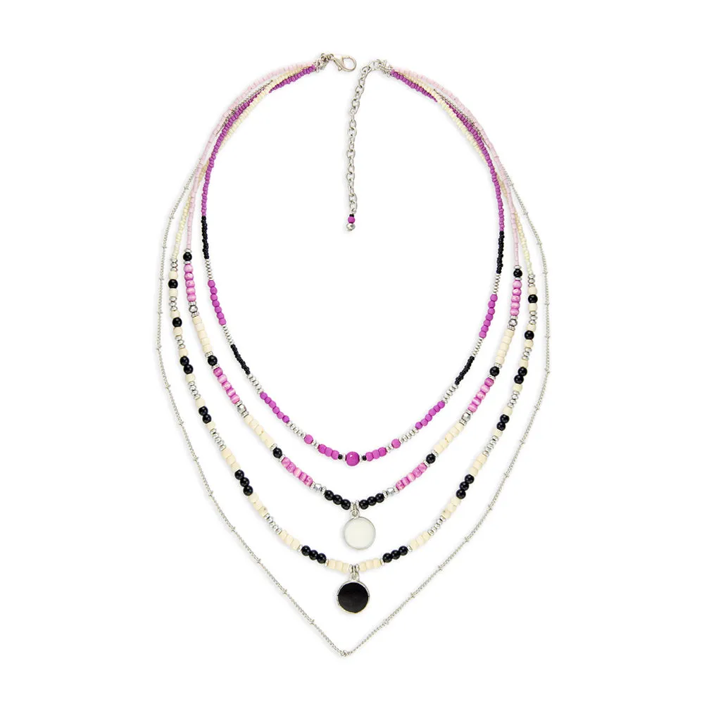 Merry Magenta Layered Necklace sold by Myra Bag product image thumbnail 2