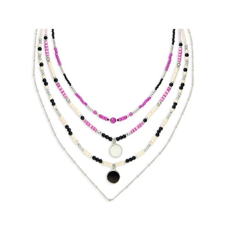 Merry Magenta Layered Necklace sold by Myra Bag