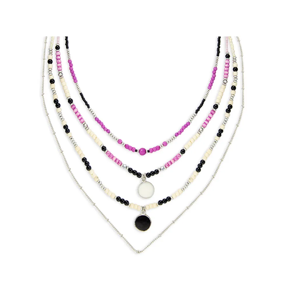 Merry Magenta Layered Necklace sold by Myra Bag