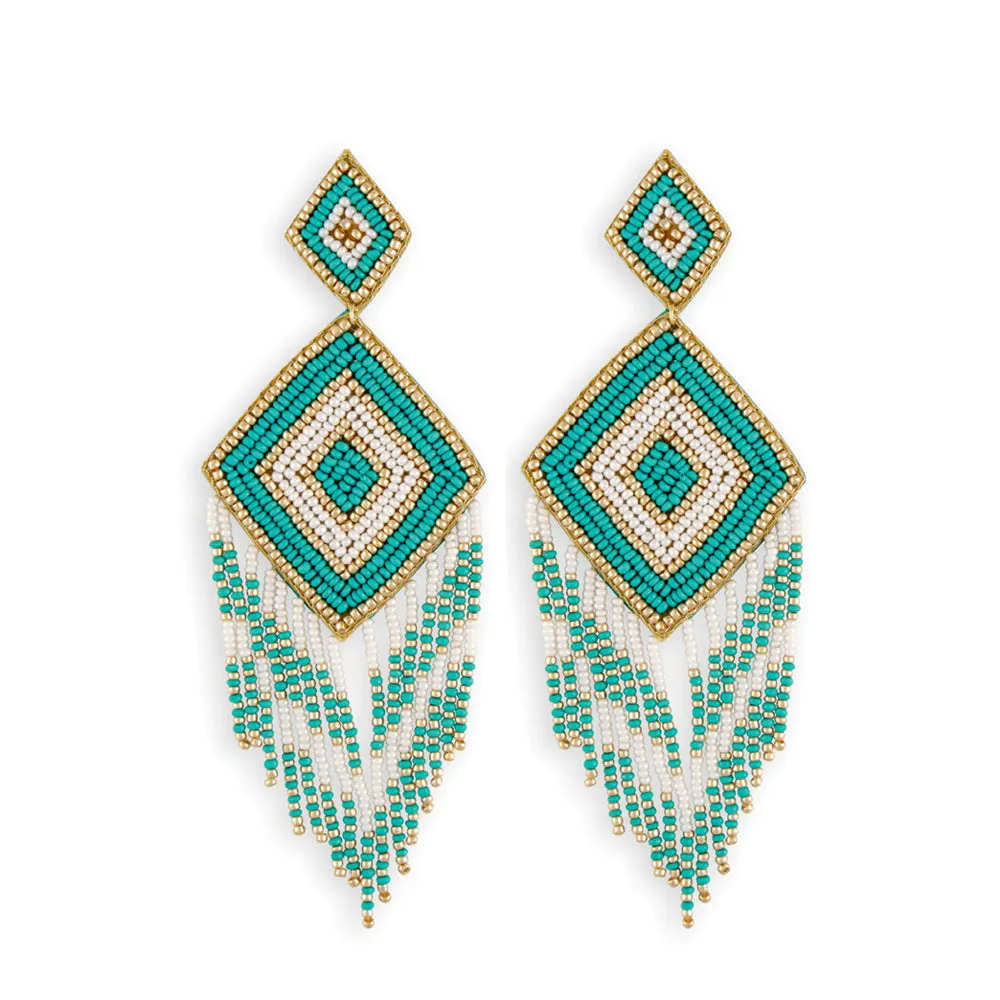 Draped Dreamcatcher Beaded Earrings sold by Myra Bag