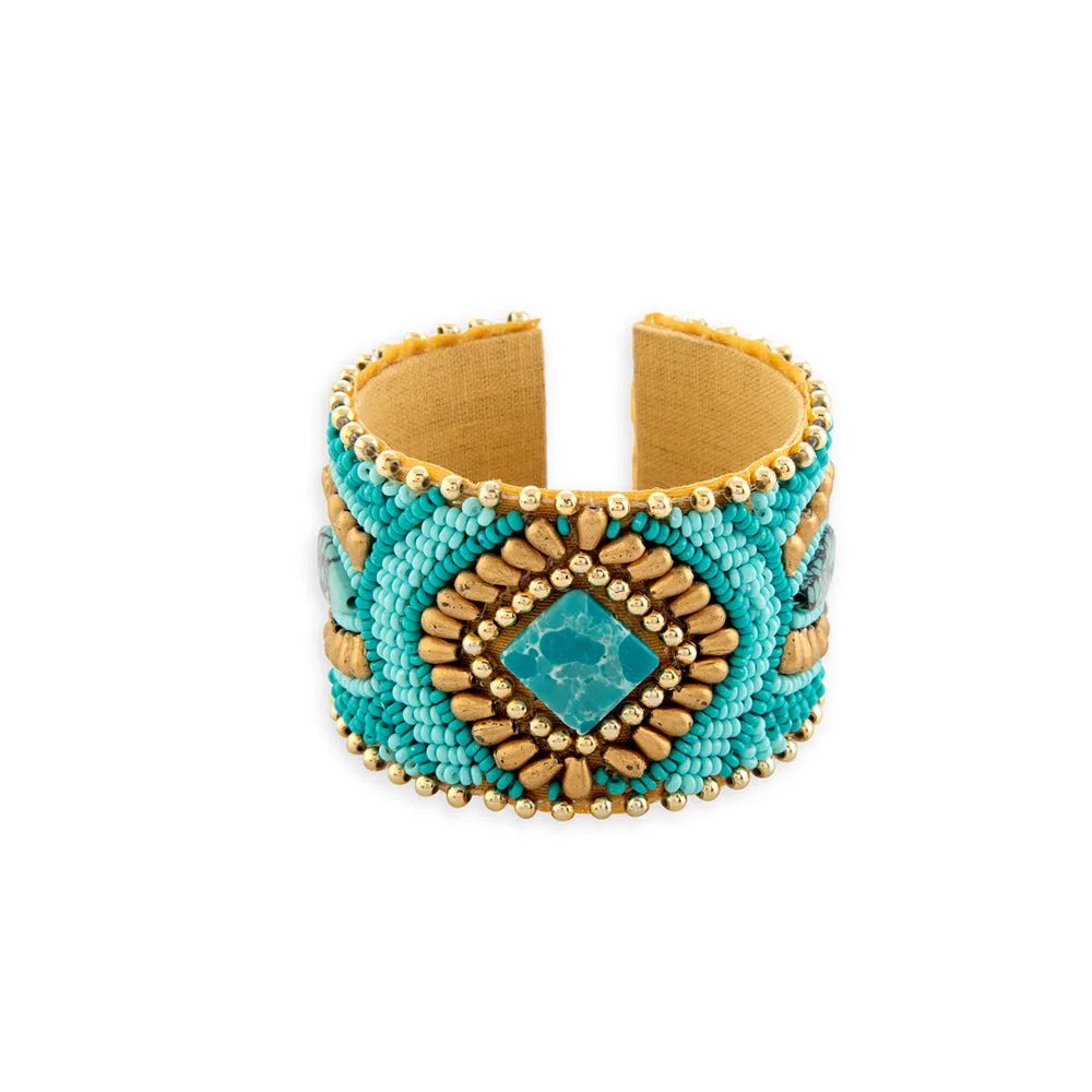 Savannah Worlds Beaded Cuff Bracelet sold by Myra Bag product image thumbnail 3
