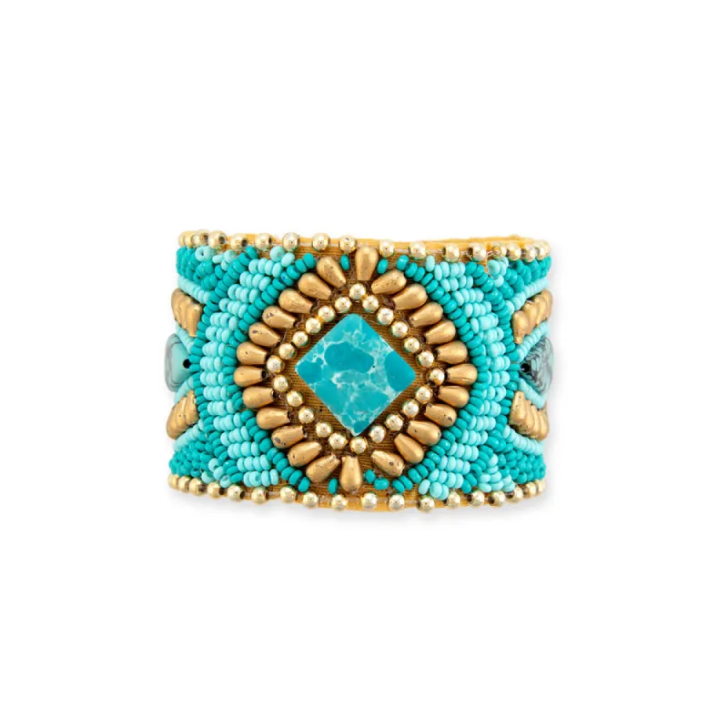 Savannah Worlds Beaded Cuff Bracelet sold by Myra Bag