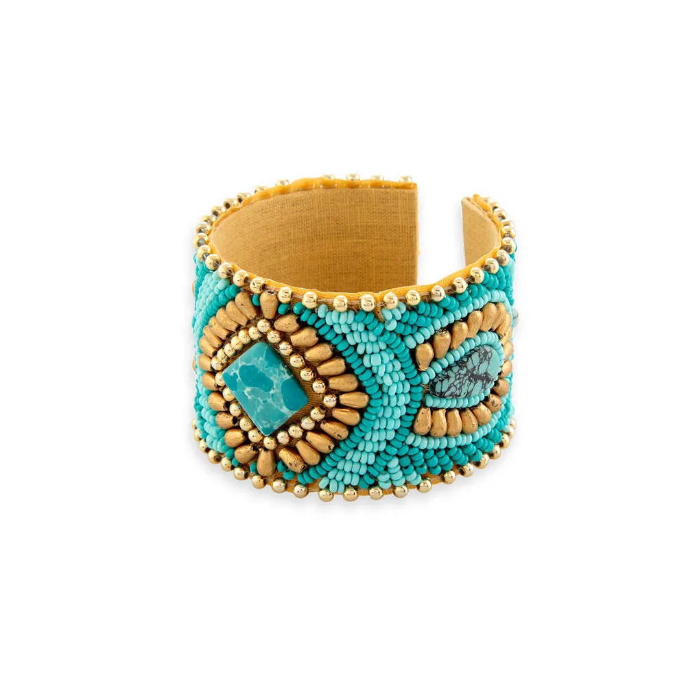 Savannah Worlds Beaded Cuff Bracelet sold by Myra Bag product image thumbnail 2