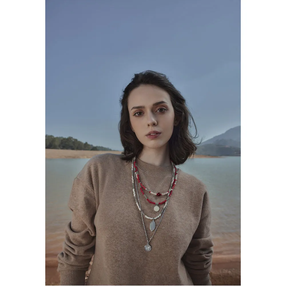 Red Delights & Dreams Tiered Necklace sold by Myra Bag product image thumbnail 3