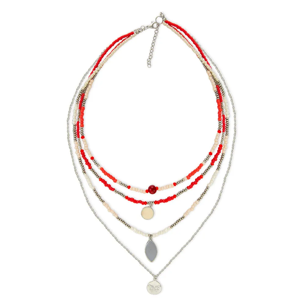 Red Delights & Dreams Tiered Necklace sold by Myra Bag product image thumbnail 2