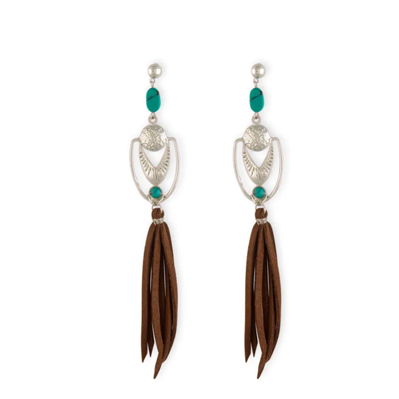 Phoenix Crest Tassled Earrings sold by Myra Bag