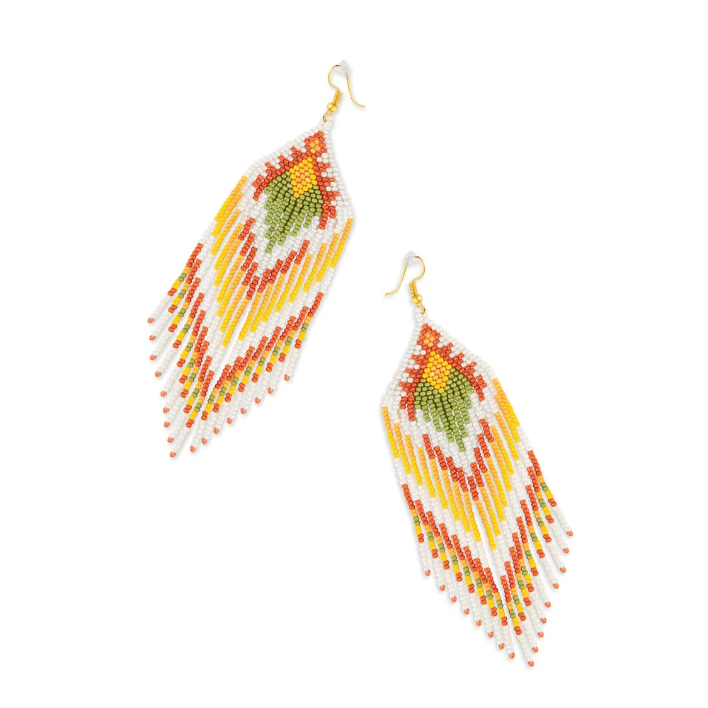 Rain Dance Beaded Earrings In Corn Yellow sold by Myra Bag product image thumbnail 2