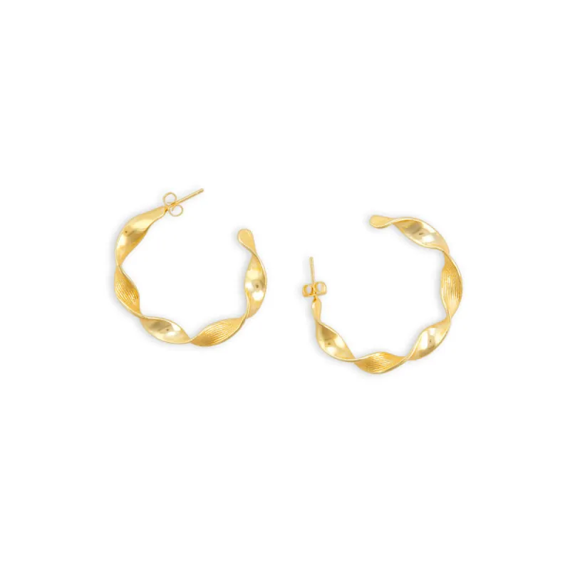 Gleaming Glamour Gold Tone Earrings made by Myra Bag