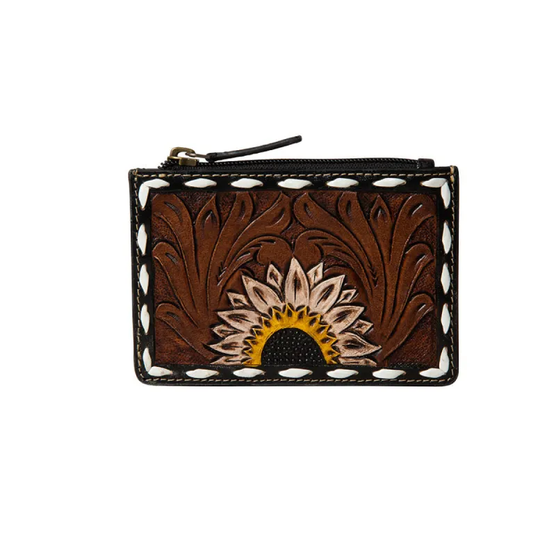 Eagle Range Hand-Tooled Credit Card Holder sold by Myra Bag