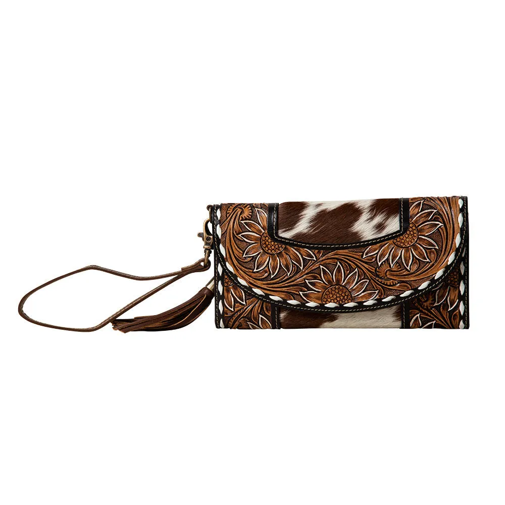 Sandstone Trail Hand-Tooled Wristlet Wallet sold by Myra Bag