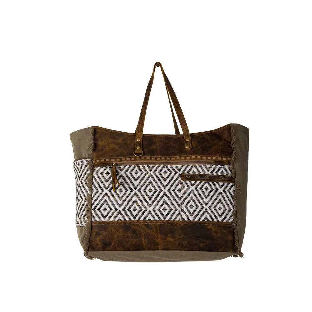 Sand Weaver Weekender Bag sold by Myra Bag product image thumbnail 4