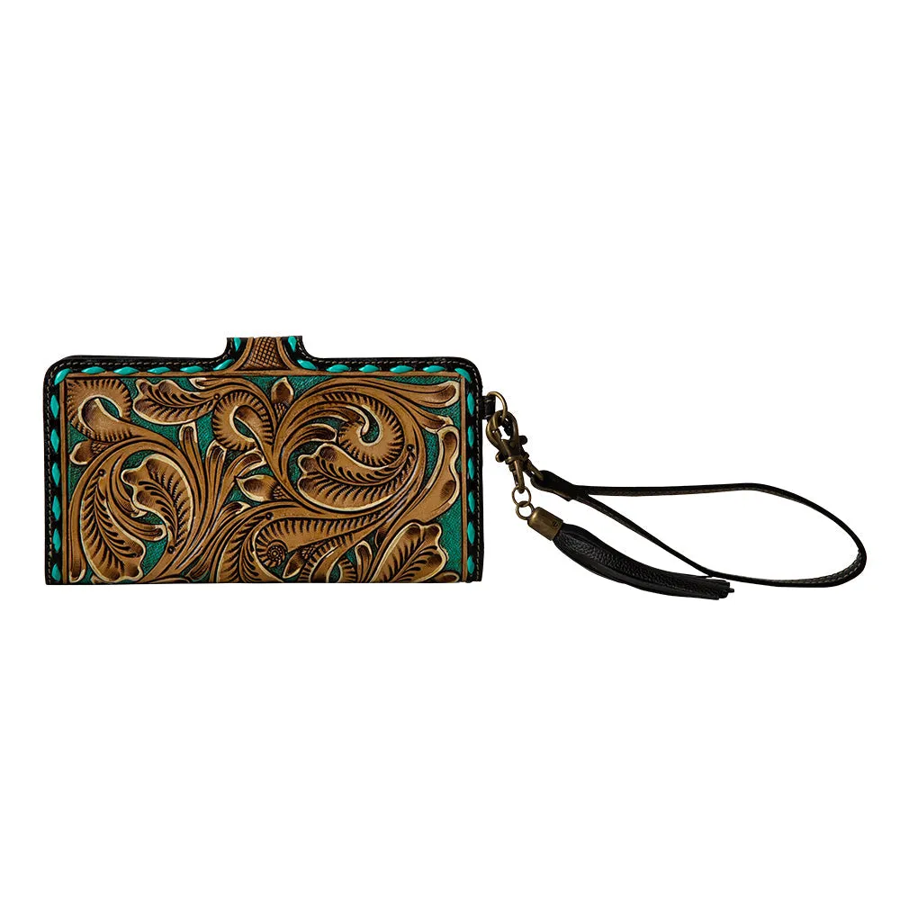 Western Swing Hand-Tooled Wristlet Wallet sold by Myra Bag product image thumbnail 3
