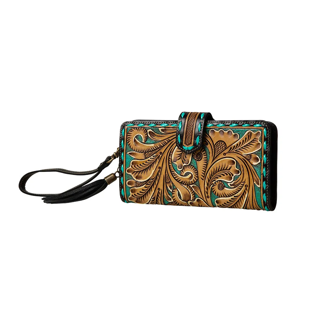 Western Swing Hand-Tooled Wristlet Wallet sold by Myra Bag product image thumbnail 2