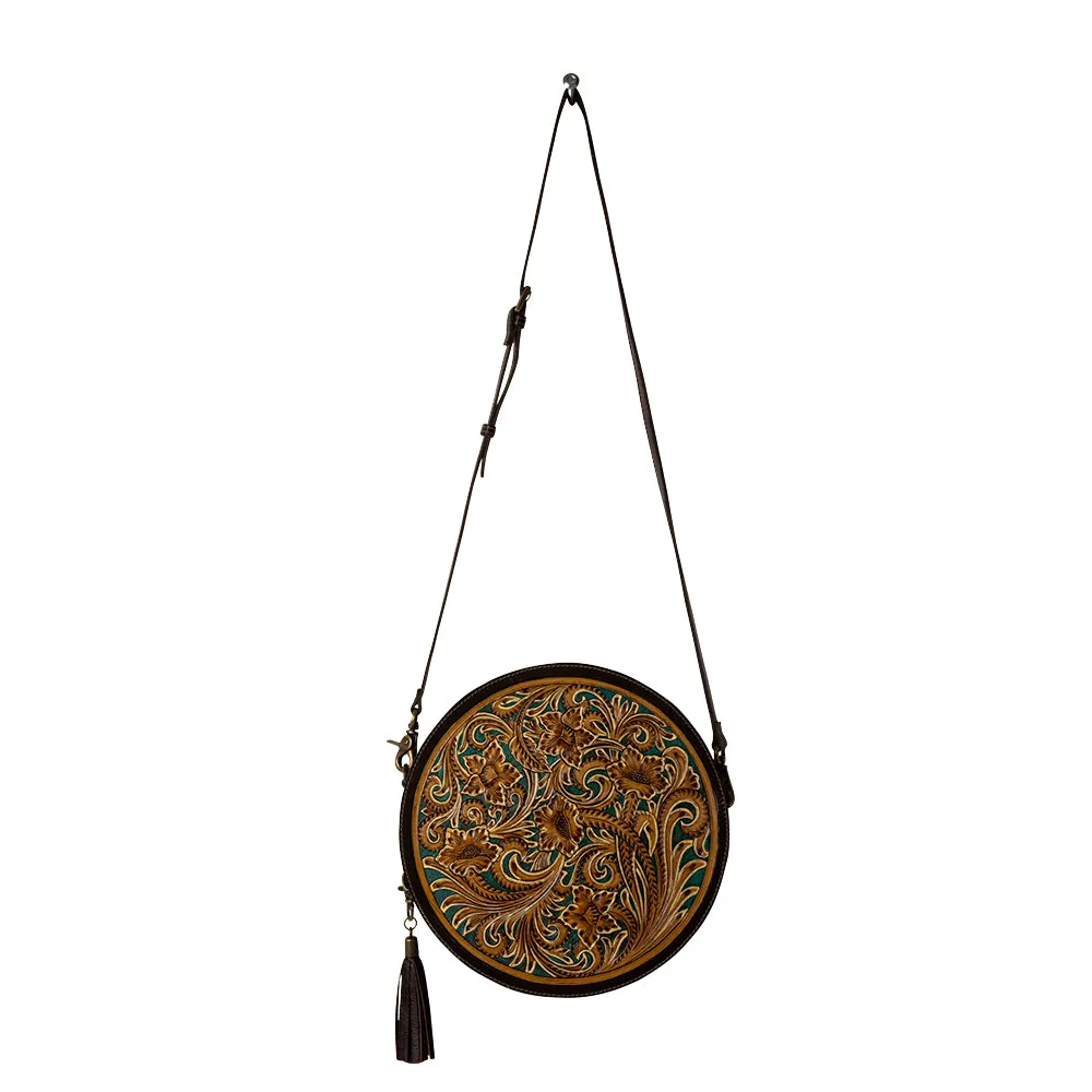 Magnolia Morn Hand-Tooled Round Bag sold by Myra Bag product image thumbnail 4