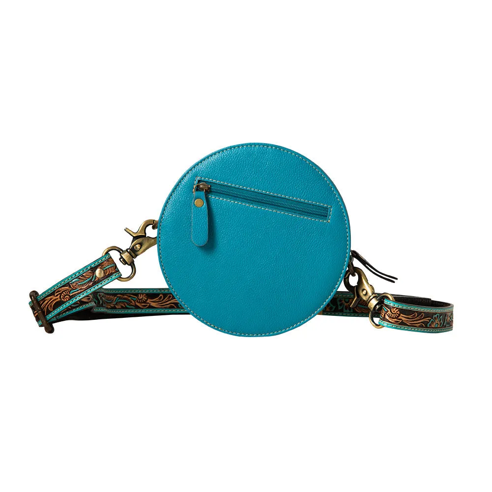 Priceless Love Small Hand-Tooled Round Bag sold by Myra Bag product image thumbnail 3