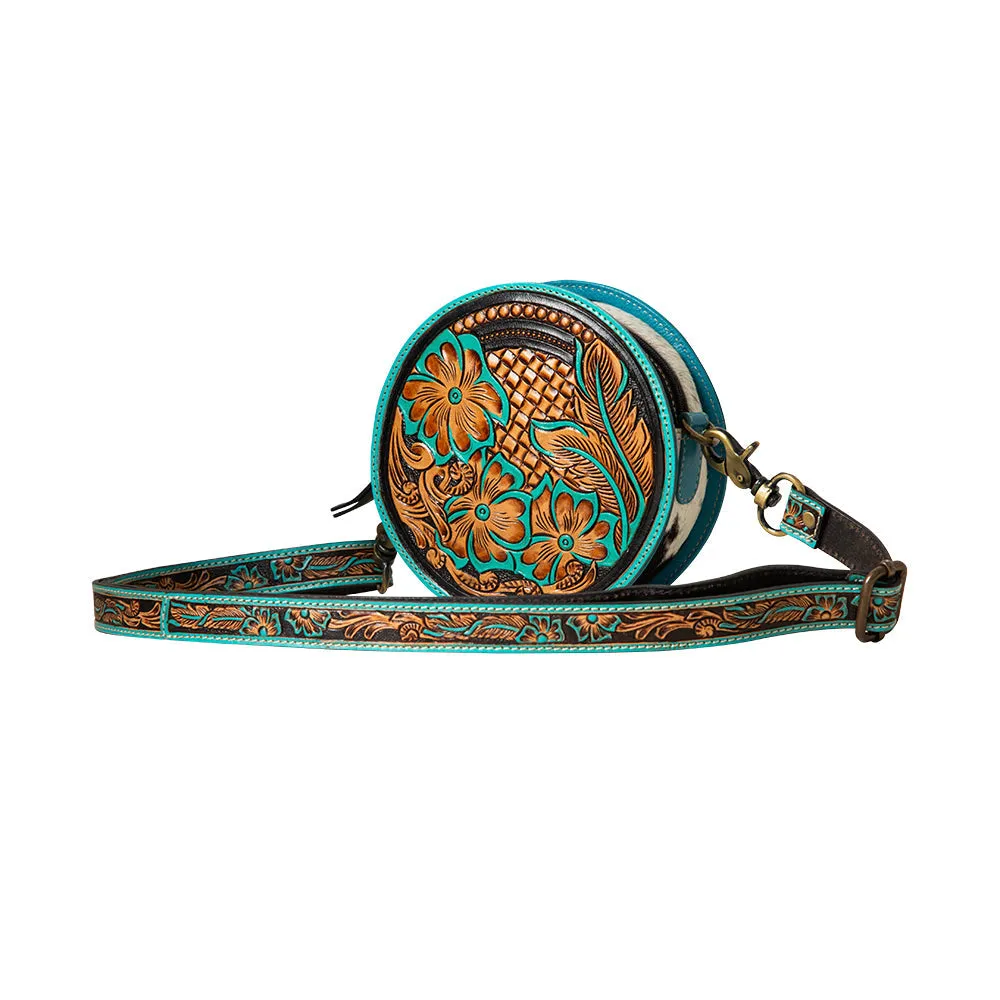 Priceless Love Small Hand-Tooled Round Bag sold by Myra Bag product image thumbnail 2