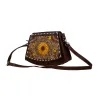 Showy Sunflower Trapezoid Hand-Tooled Bag sold by Myra Bag