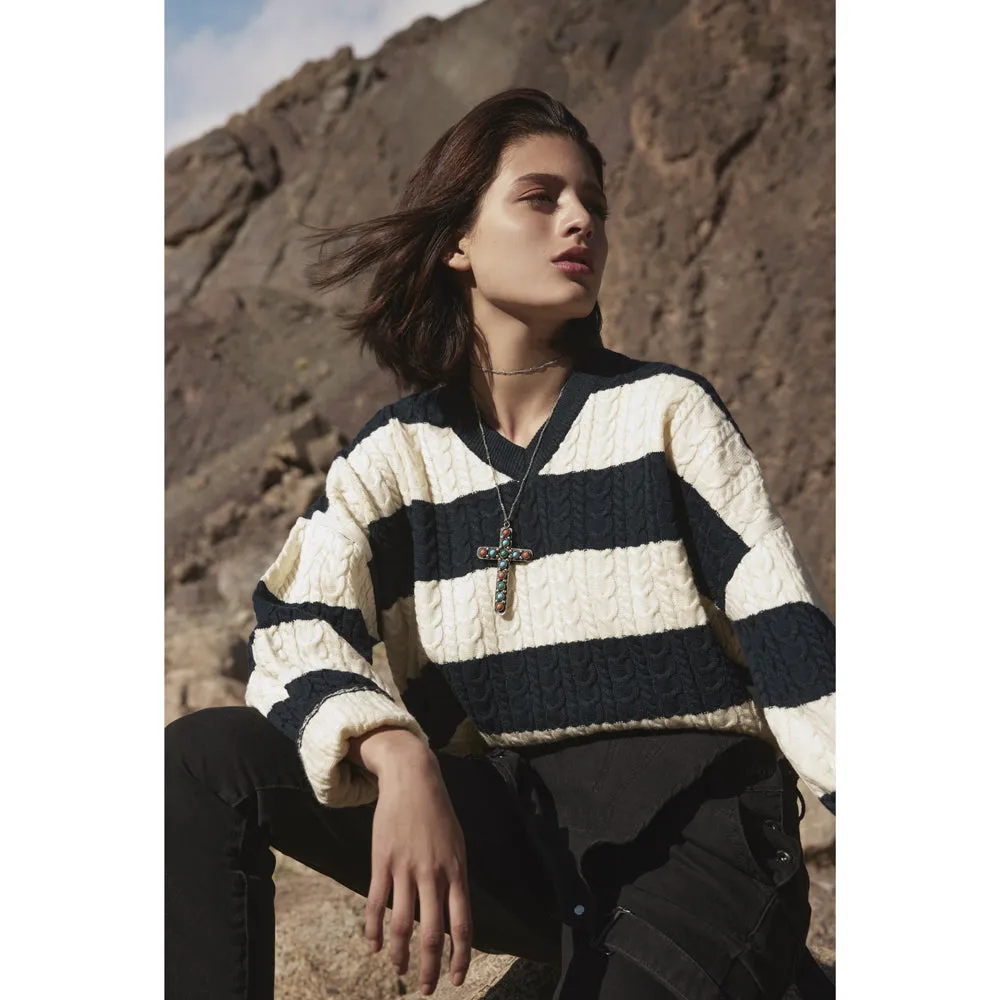 Beaded Stones Cross Necklace sold by Myra Bag product image thumbnail 3