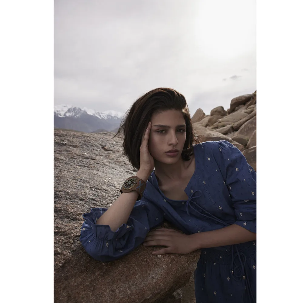 Wind Song Leather & Medallion Cuff Bracelet sold by Myra Bag product image thumbnail 3