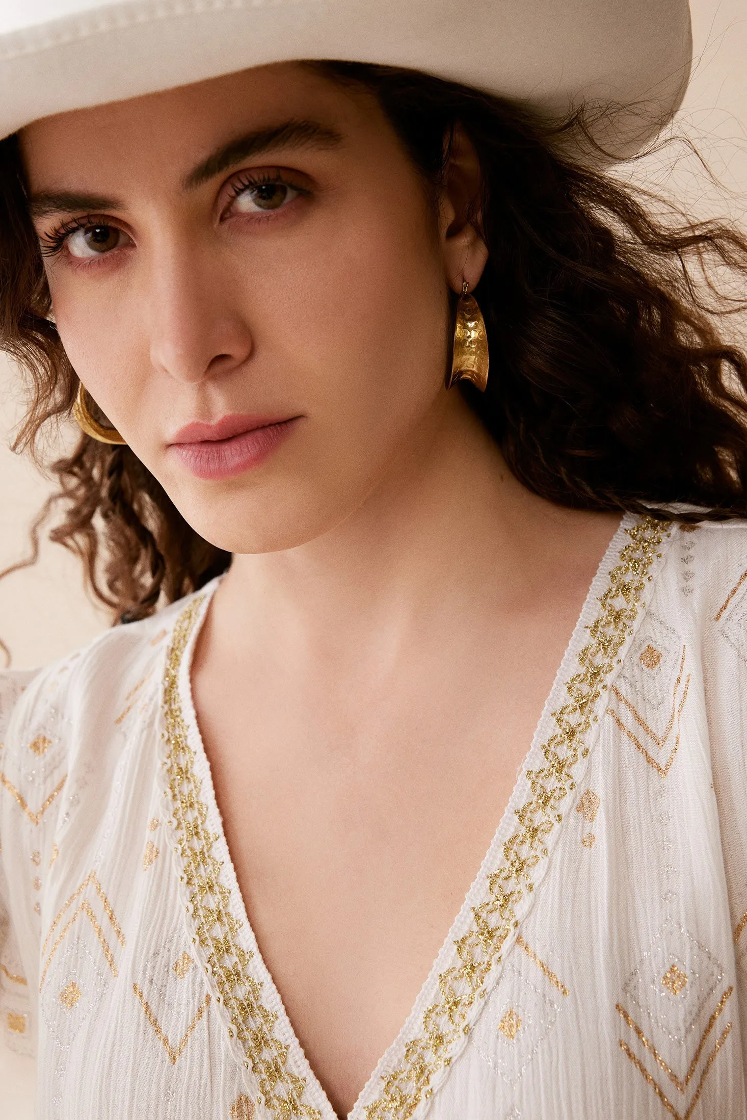 Bundled Sun Rays Gold Tone Earrings sold by Myra Bag product image thumbnail 4