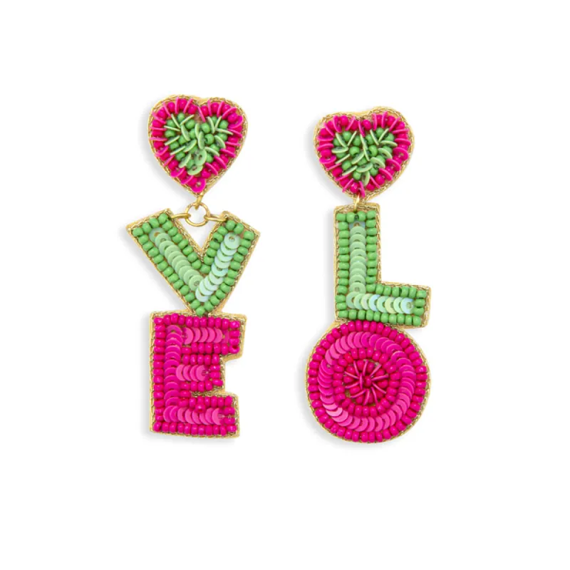 Letters of Love Beaded Earrings sold by Myra Bag
