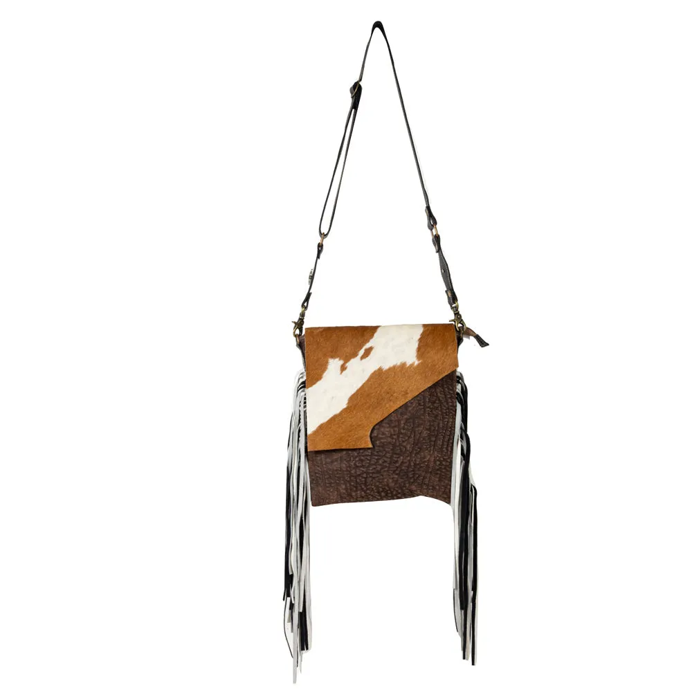 Stratford Trail Fringed Concealed-Carry Bag In Brown & White sold by Myra Bag product image thumbnail 4